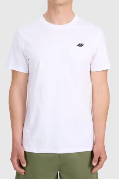 Koszulka t-shirt męski bawełniany gładki biały 4F