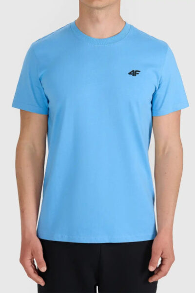 Koszulka t-shirt męski bawełniany gładki błękitny 4F
