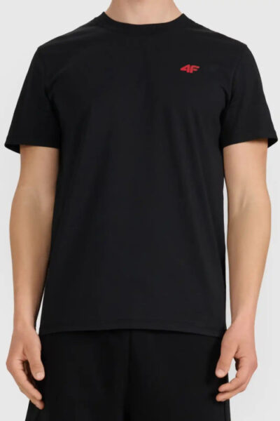 Koszulka t-shirt męski bawełniany gładki czarny 4F