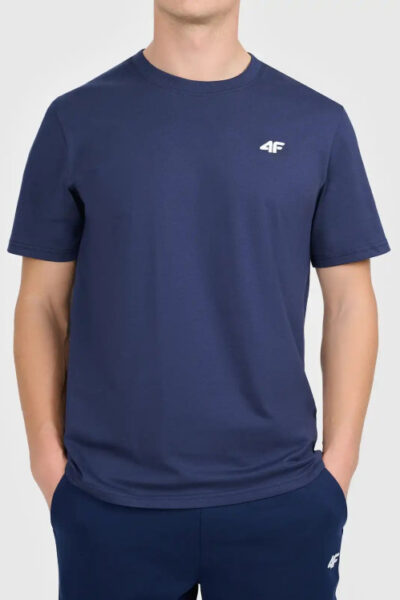 Koszulka t-shirt męski bawełniany gładki granatowy 4F