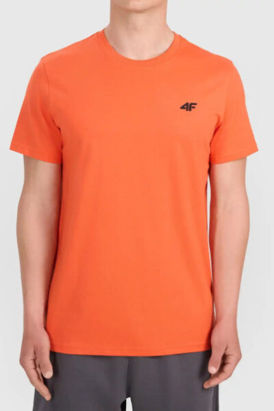 Koszulka t-shirt męski bawełniany gładki pomarańczowy 4F